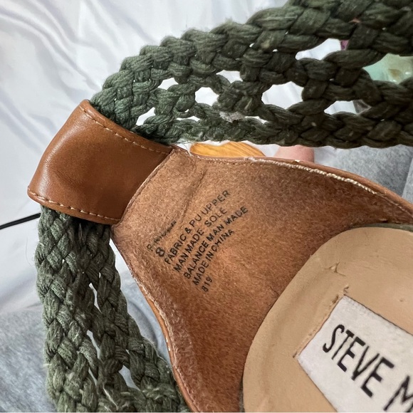 Steve Madden Magestee Espadrille Wedge Heels Green, size 8 - Picture 3 of 8